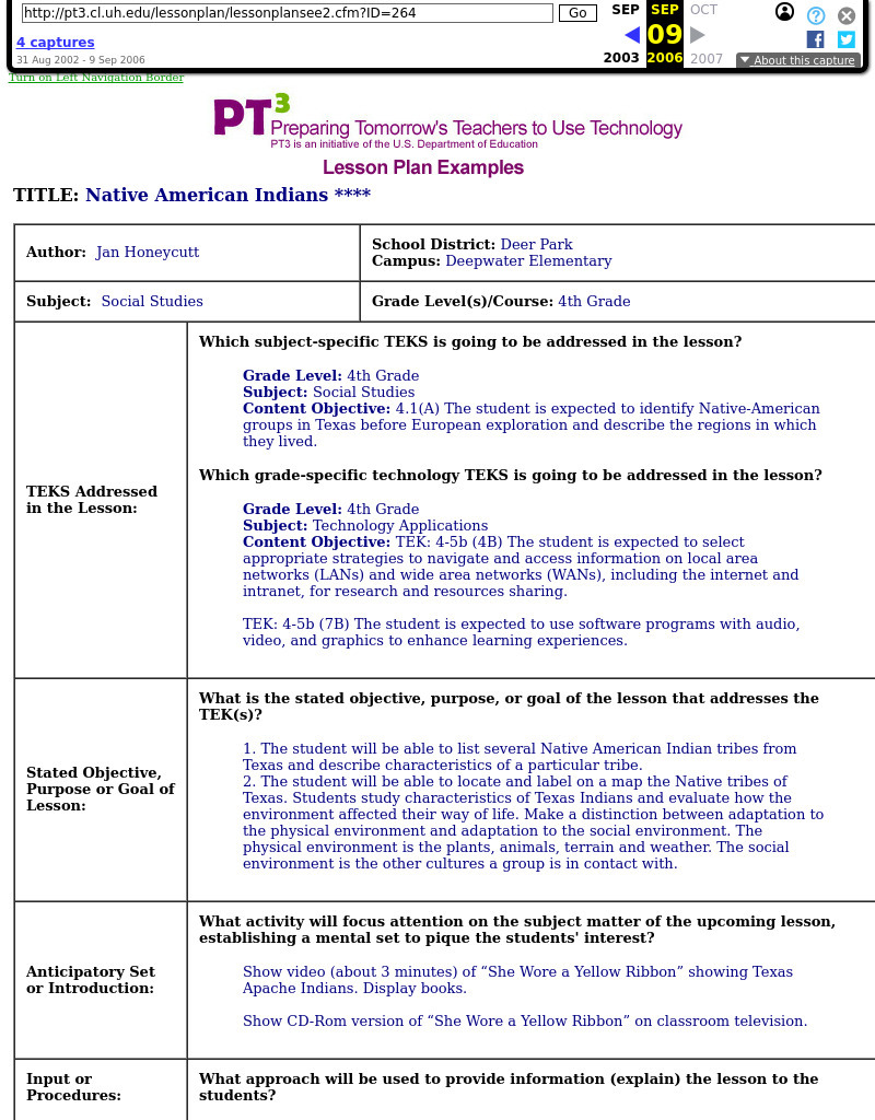 Native American Indians Lesson Plan