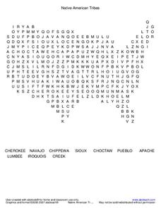 Native American Tribes Worksheet