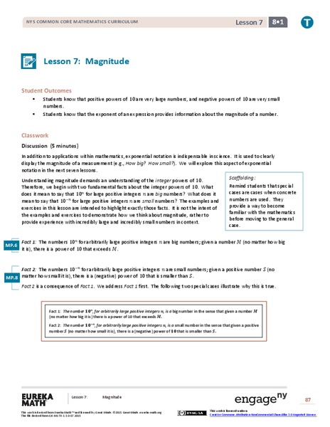 Magnitude Lesson Plan