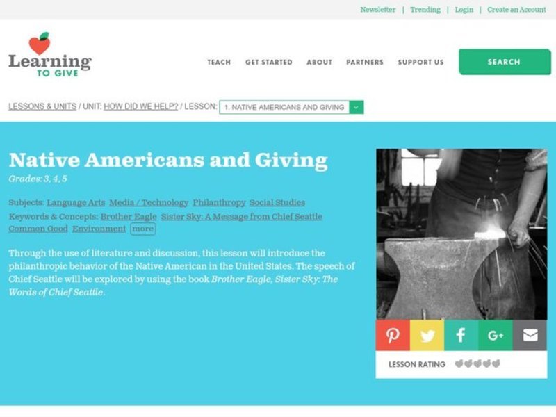 Native Americans and Giving Lesson Plan