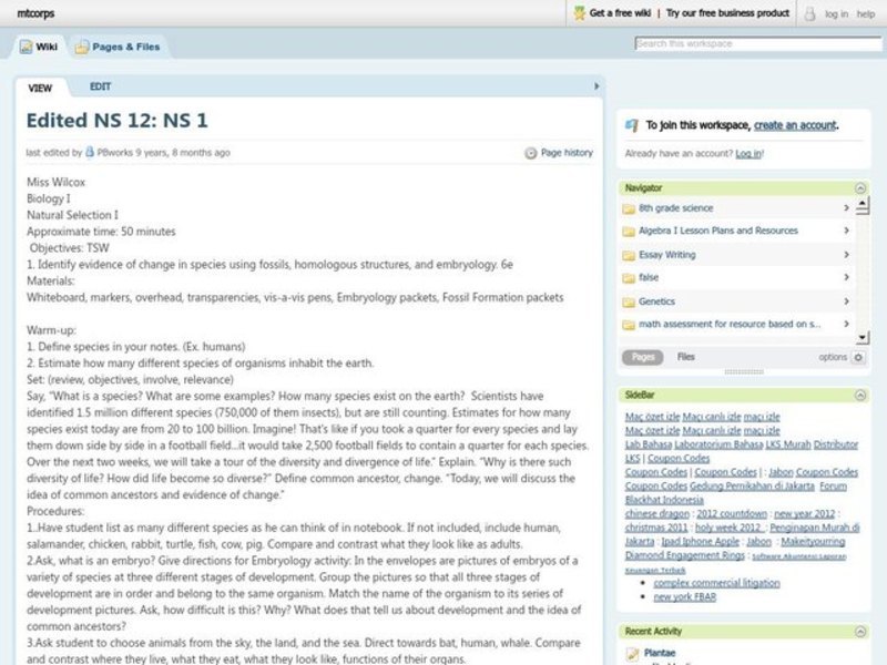 Natural Selection Lesson Plan