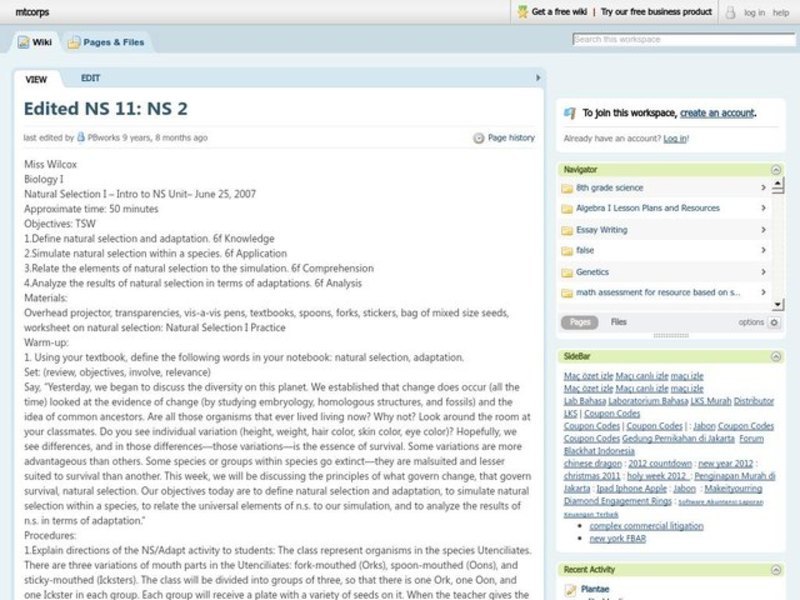 Natural Selection Lesson Plan