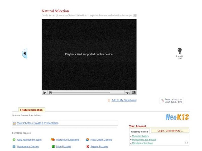 Natural Selection Instructional Video