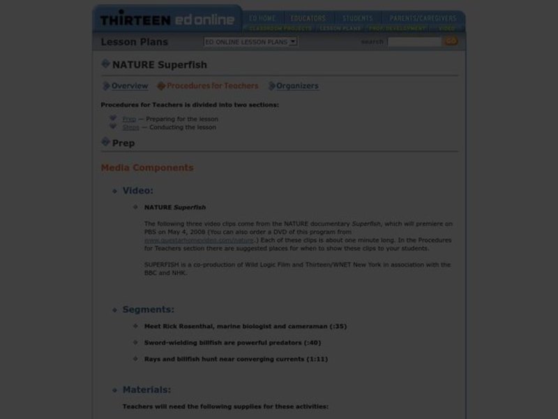 Nature Superfish Lesson Plan