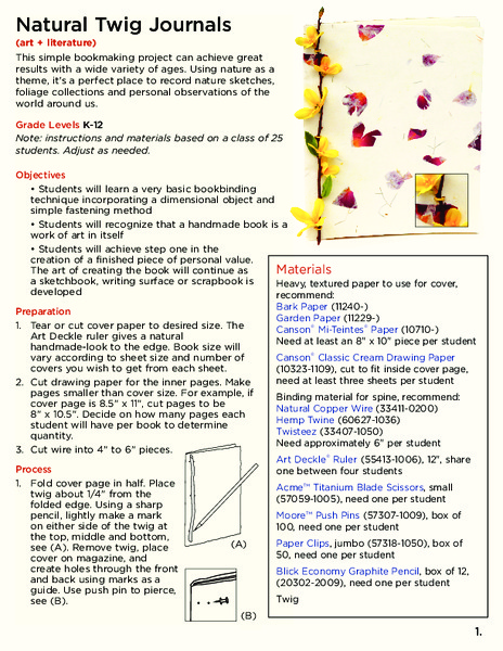 Natural Twig Journals Lesson Plan