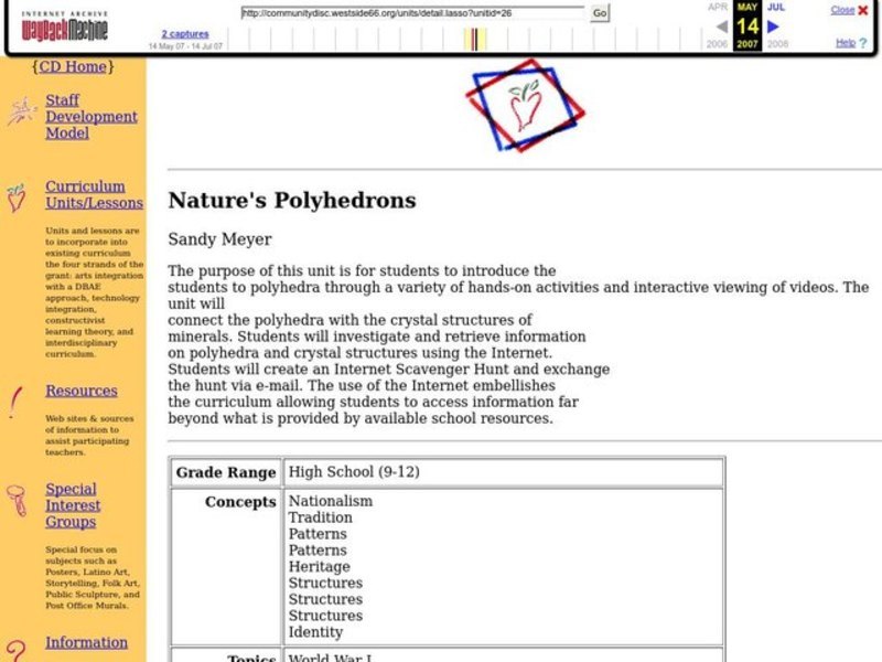 Nature's Polyhedrons Lesson Plan