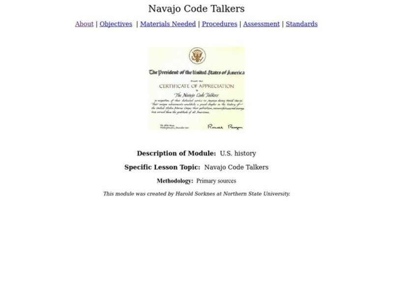 Navajo Code Talkers Lesson Plan