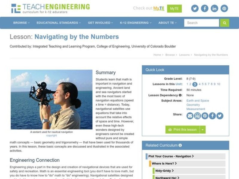 Navigating by the Numbers Lesson Plan