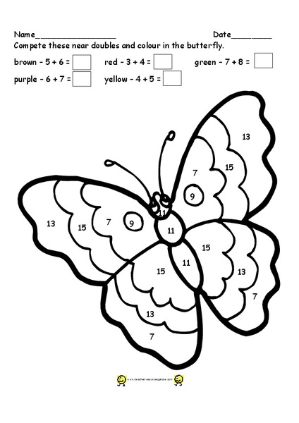 Near Doubles Worksheet
