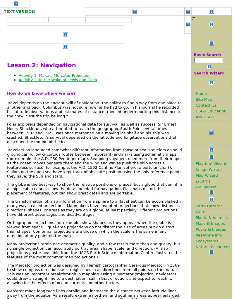 Navigation Lesson Plan