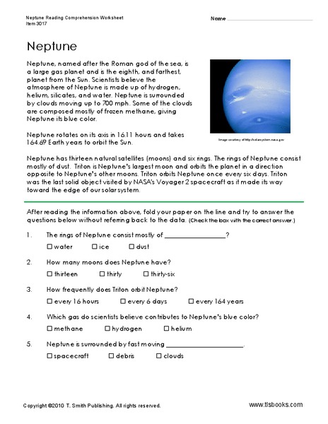 Neptune Worksheet