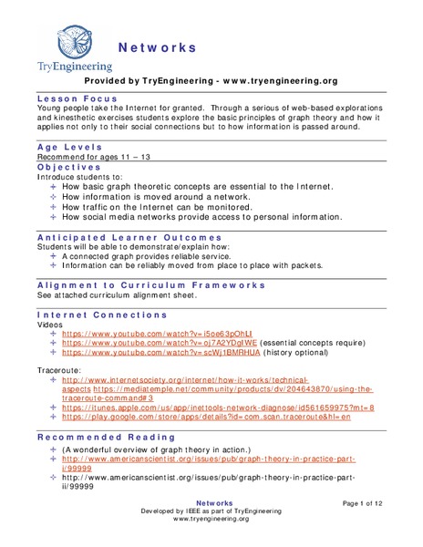 Networks Lesson Plan
