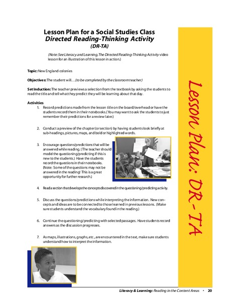 New England Colonies Lesson Plan