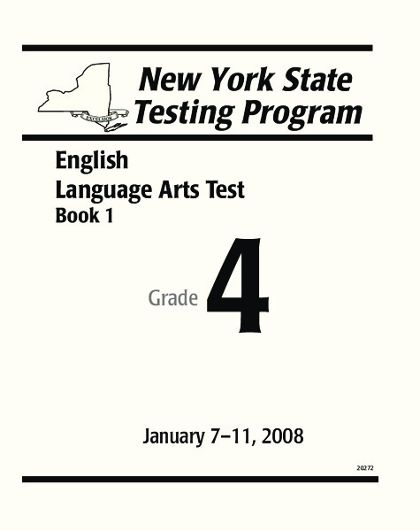 New York State Language Arts Test Grade 4 Worksheet