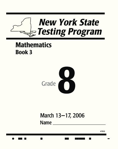 New York State Testing Program-Grade 8 Worksheet