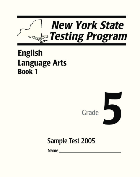 New York State Testing Program: English/Language Arts Book 1, Grade 5 Worksheet