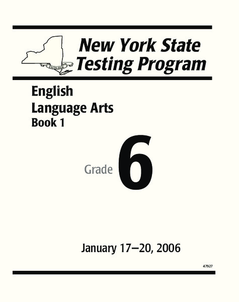 New York State Testing Program: English/Language Arts Book 1, Grade 6 Worksheet