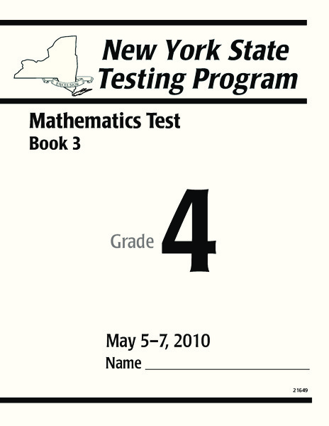 New York State Testing Program: Mathematics Book 3, Grade 4 Worksheet