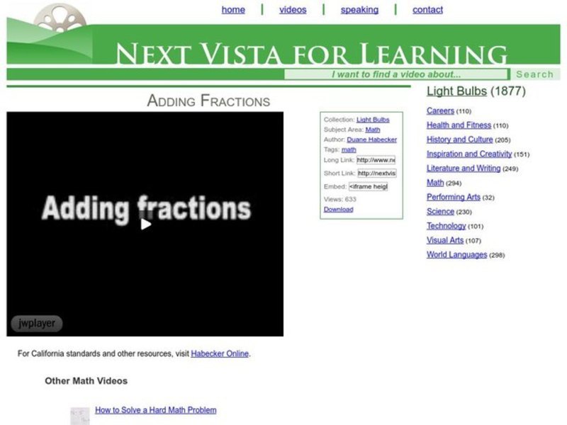 Adding Fractions Instructional Video