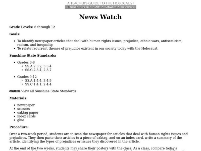 News Watch Lesson Plan