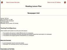 Newspaper Unit Lesson Plan