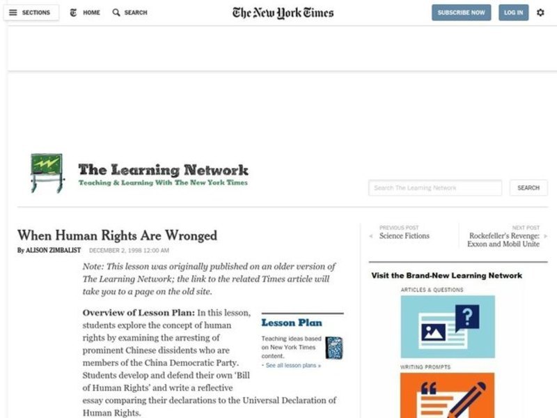 When Human Rights Are Wronged Lesson Plan