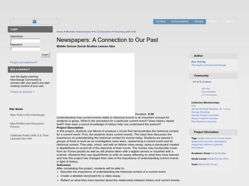Newspapers: A Connection to Our Past Lesson Plan