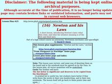 Newton And His Laws Lesson Plan