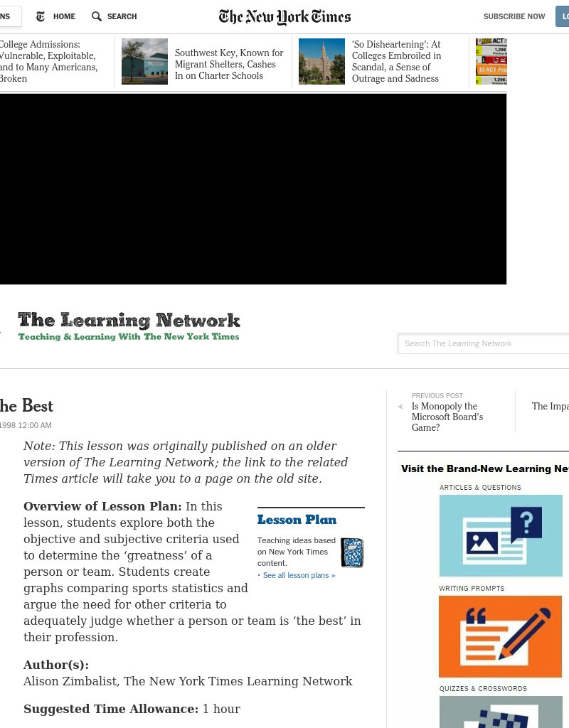 Simply the Best Lesson Plan