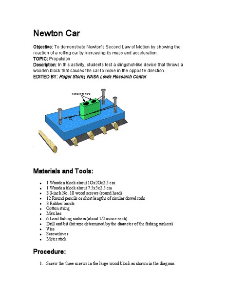 Newton Car Lesson Plan