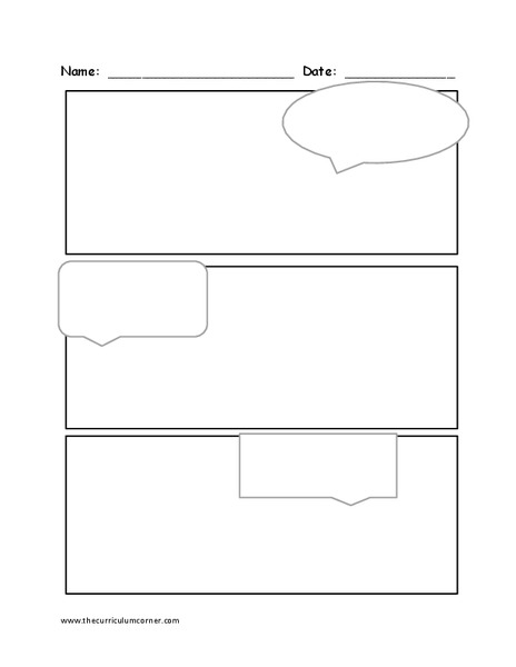 Comic Strip Writing Templates Printables