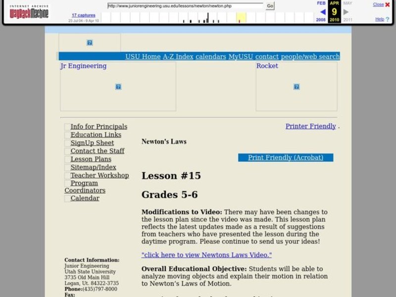 Newton's Laws Lesson Plan