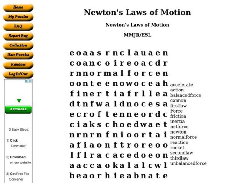 Newton's Laws of Motion Worksheet
