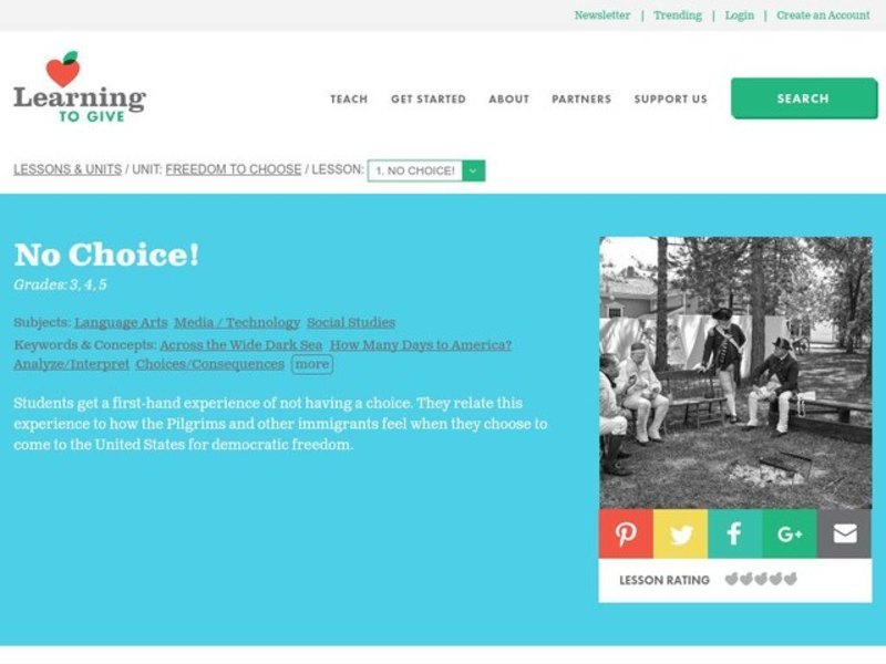 No Choice! Lesson Plan