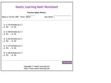 Noetic Learning Math Worksheet Worksheet