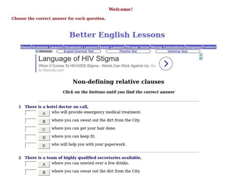Non-defining relative clauses Interactive