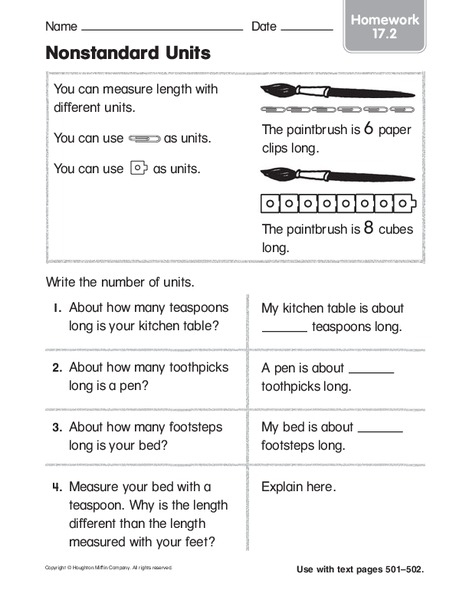 Nonstandard Units Worksheet