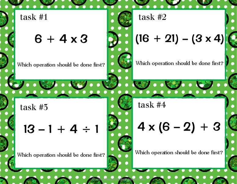 Order of Operations Task Cards (1) Printables