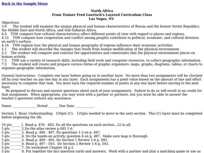 North Africa Lesson Plan