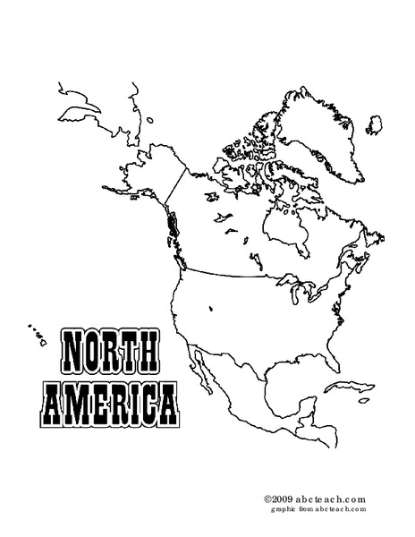 North America Outline Map Organizer
