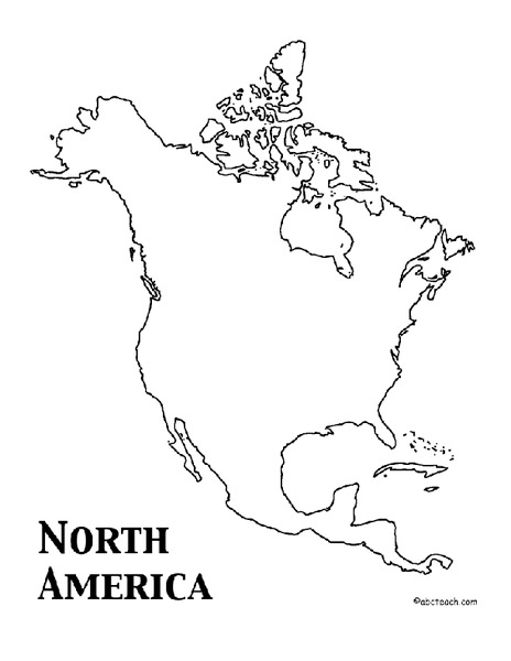 North America Outline Map Organizer