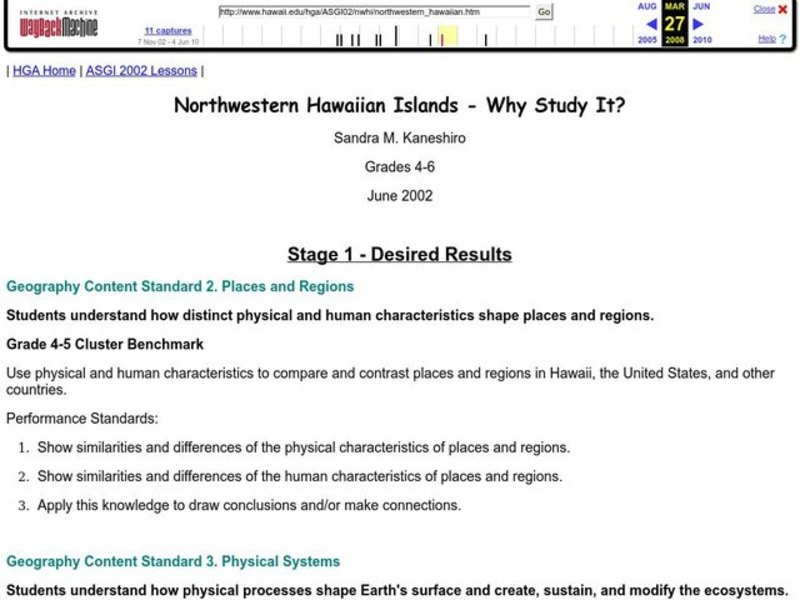 Northwest Hawaiian Islands Lesson Plan