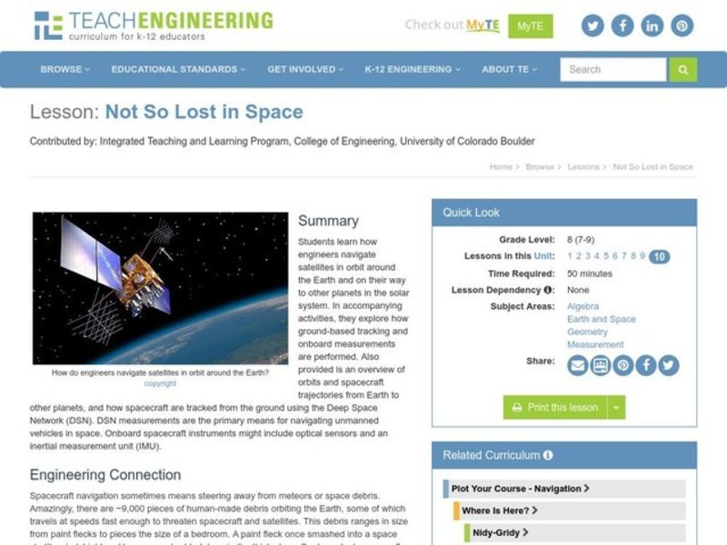 Not So Lost in Space Lesson Plan