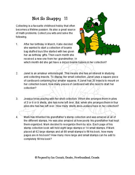 Not So Snappy 11 Lesson Plan