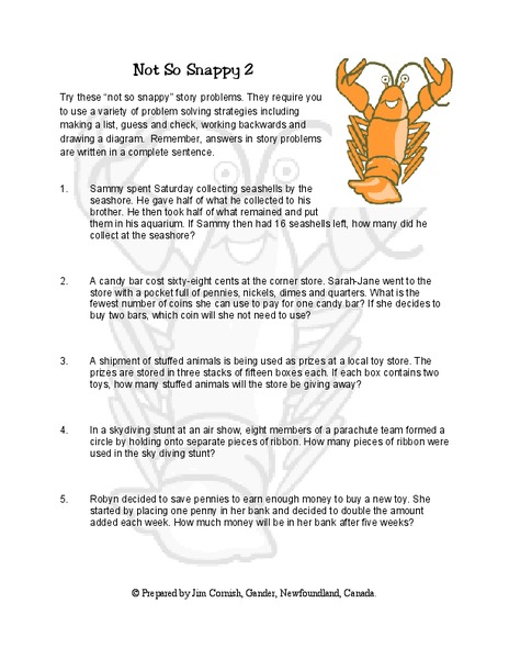 Not So Snappy 2 Lesson Plan