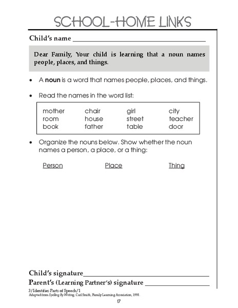 Nouns Worksheet
