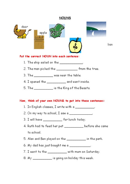 Nouns Worksheet