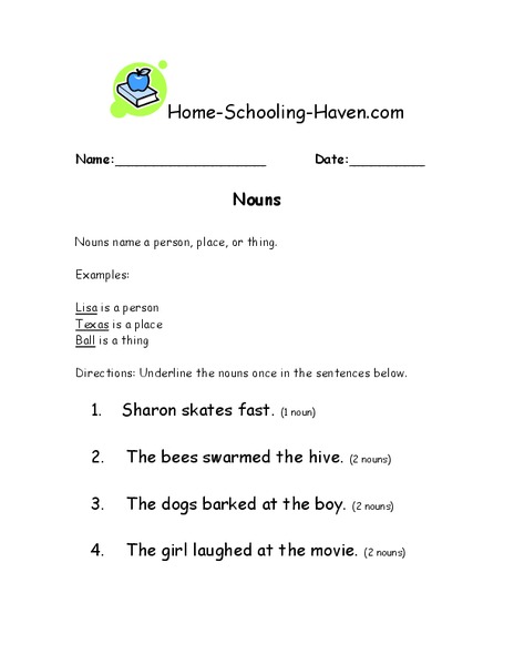Nouns Worksheet
