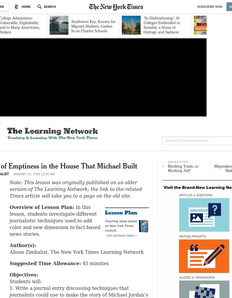 A Sense of Emptiness in the House That Michael Built Lesson Plan