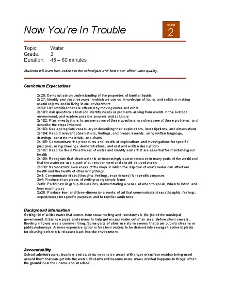 Now You're In Trouble Lesson Plan